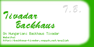 tivadar backhaus business card